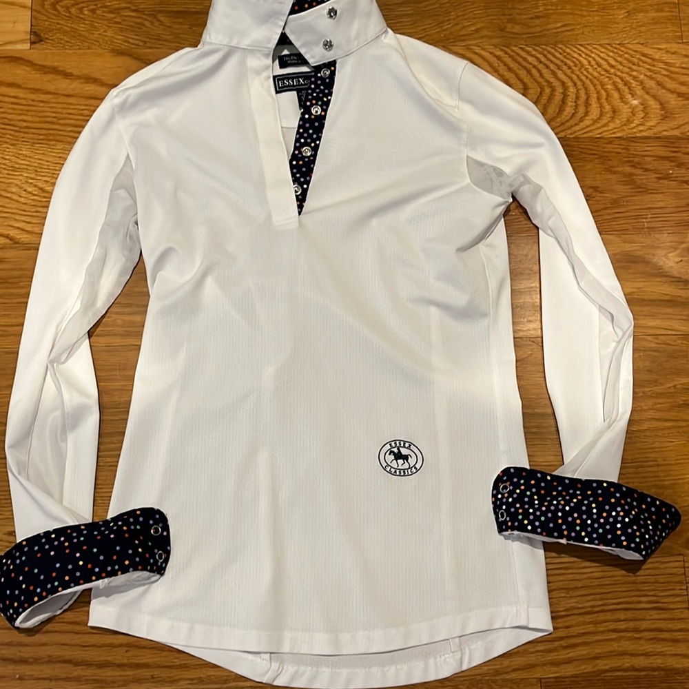 Women's XS White Essex Classics Long Sleeve Talent Yarn Horseback Riding Show